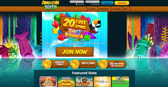 frontpage of Amazon Slots Casino