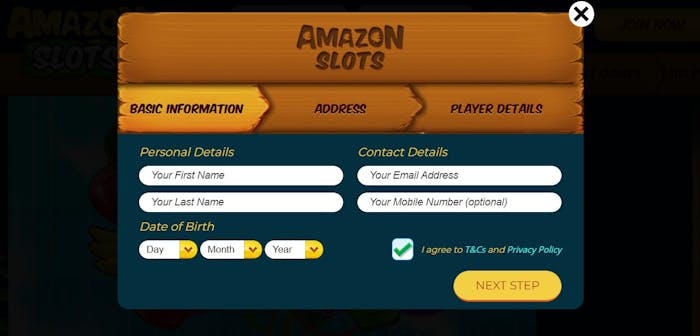 Amazon Slots Casino new account signup