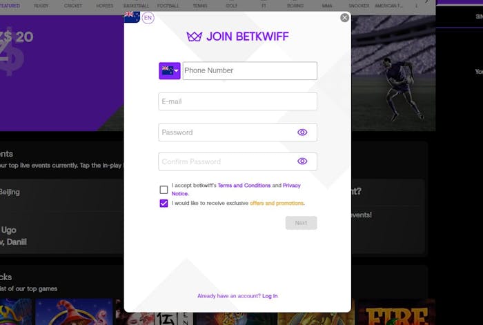 betkwiff signup