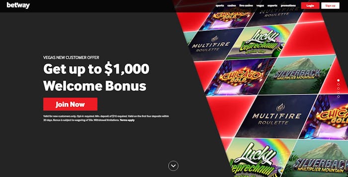 Betway Casino homepage