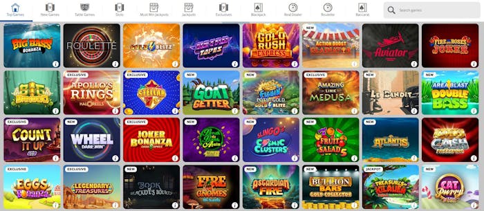 Betway Casino games selection
