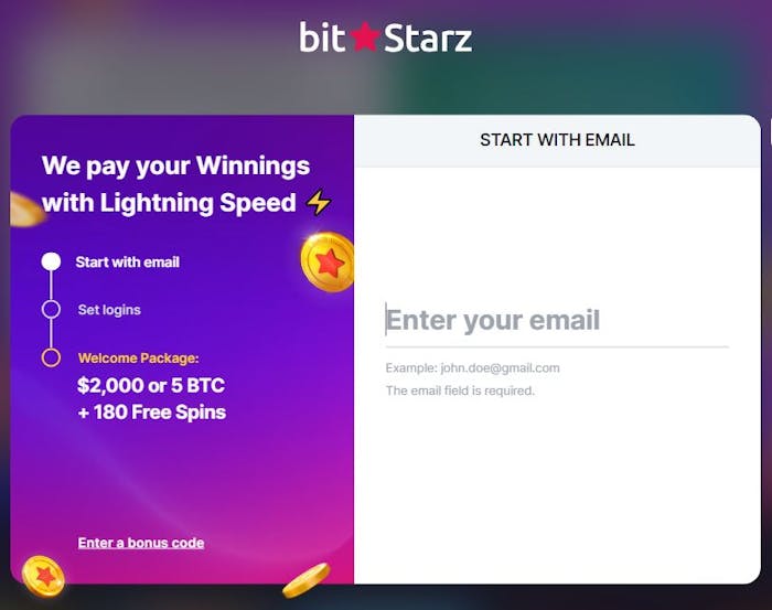 BitStarz Casino new account sign up