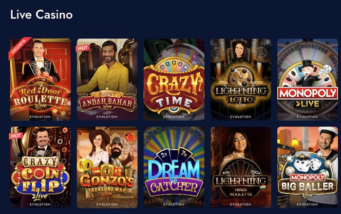 Bluechip Casino live casino games