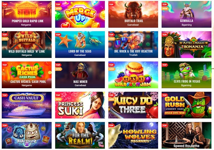 games selection at Boho Casino