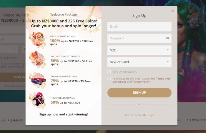 new account signup at Boho Casino