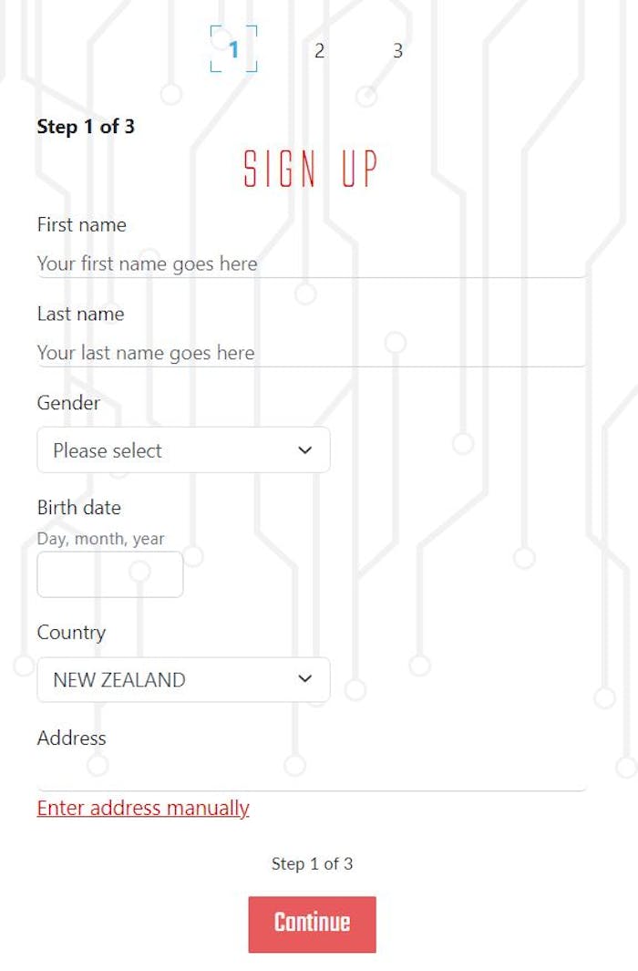 Captain Spins Casino account registration