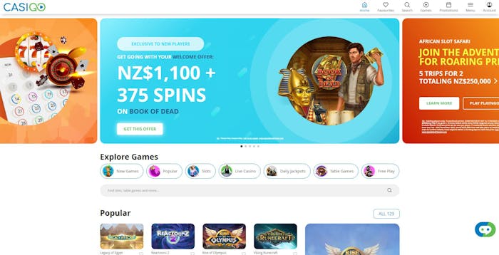 CasiGo Casino frontpage