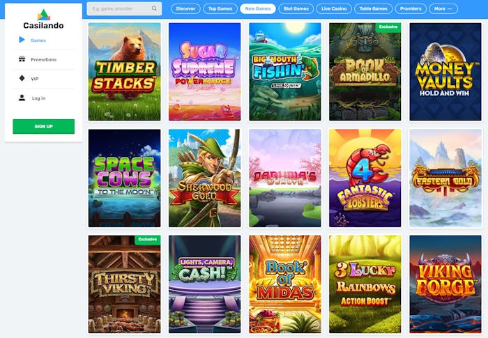 Casilando games selection