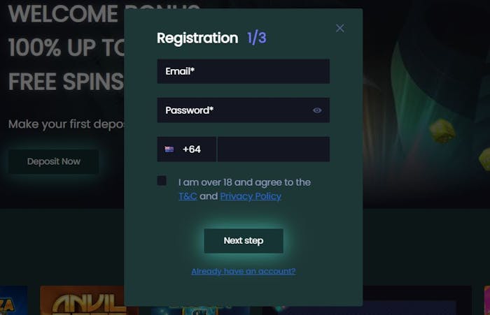 CasinoNZ new account registration
