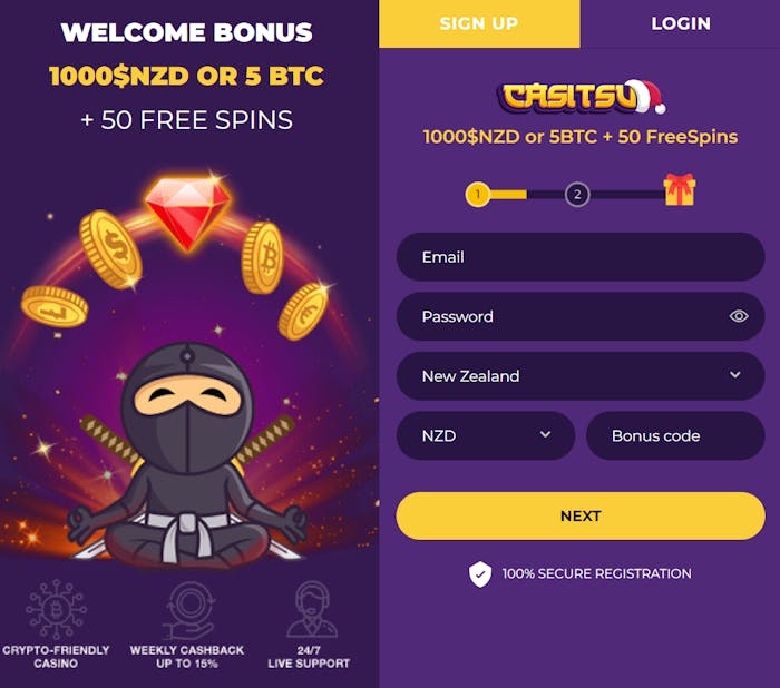 Casitsu Casino account signup