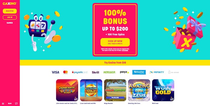 Caxino Casino frontpage