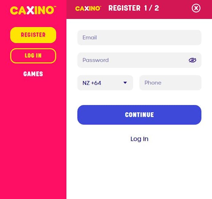 sign up at Caxino Casino