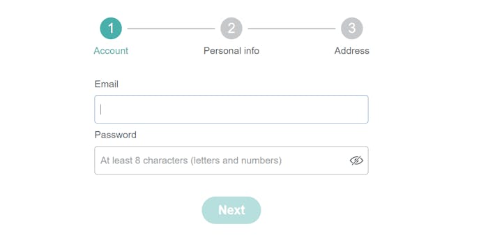 Conquestador Casino sign up page