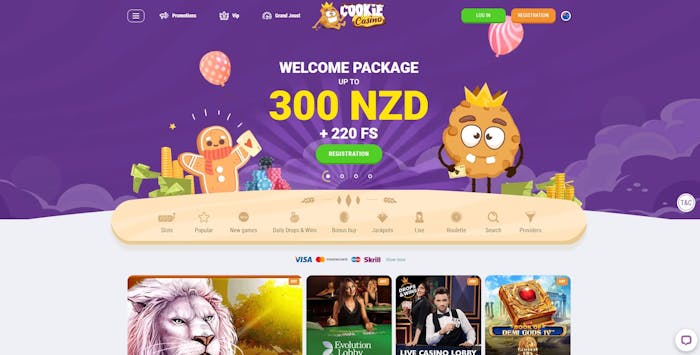 Cookie Casino frontpage
