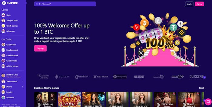 empire io casino front page