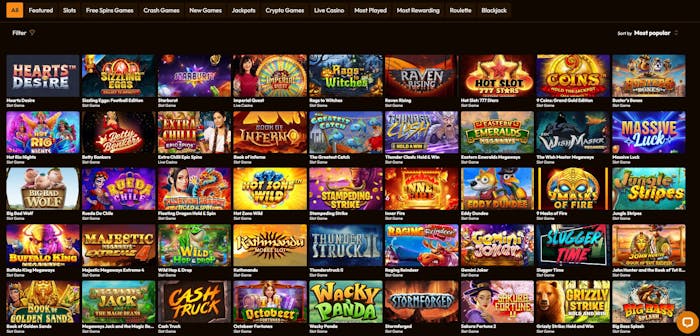 Emu Casino games selection