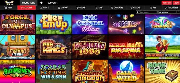 games listing at Fruity King Casino