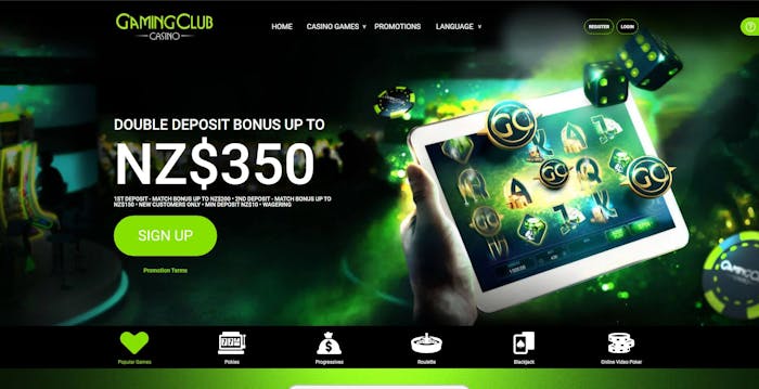 Gaming Club Casino homepage
