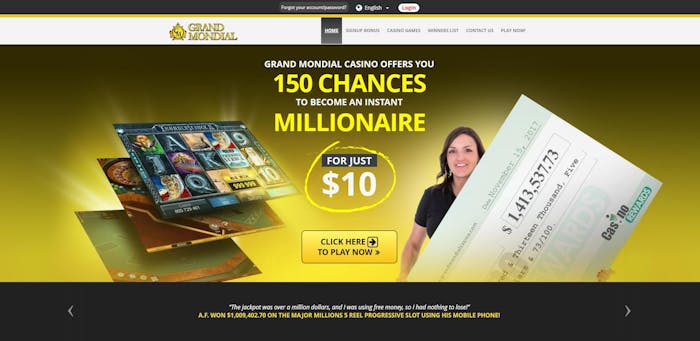 Grand Mondial Casino homepage
