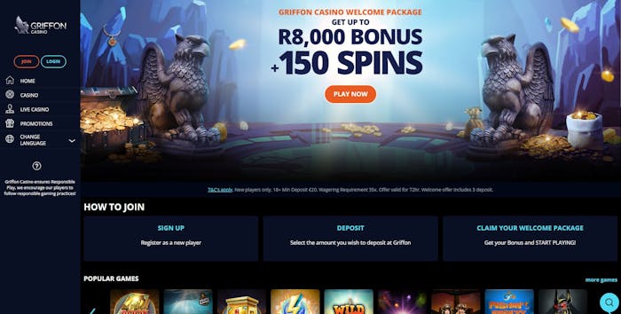 Griffon Casino homepage