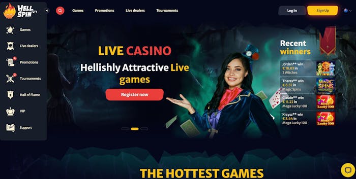 HellSpin Casino homepage