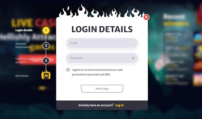 HellSpin Casino account signup