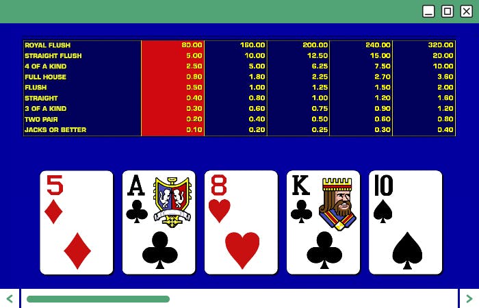 Jack or better video poker