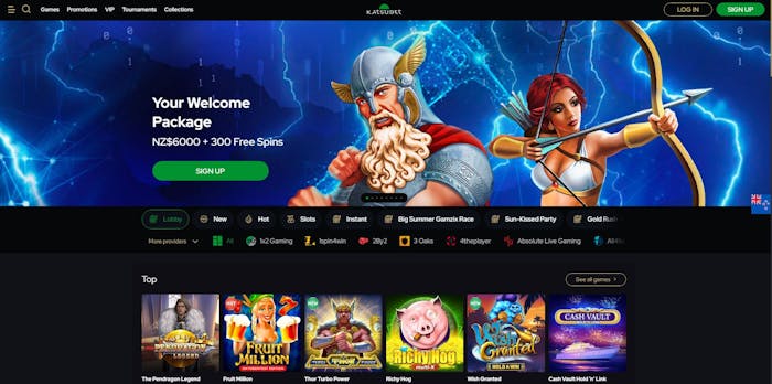 Katsubet Casino frontpage