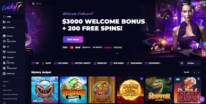 lucky7even frontpage