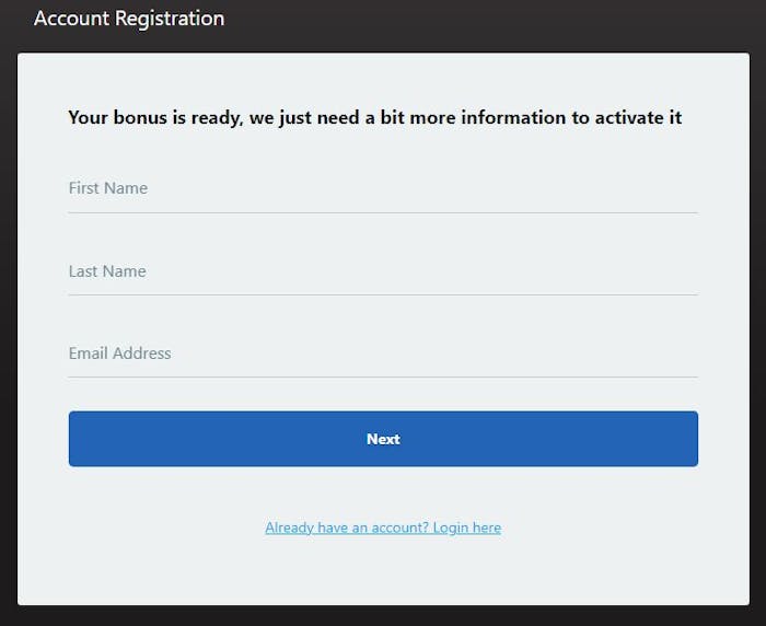 new account registration Luxury Casino
