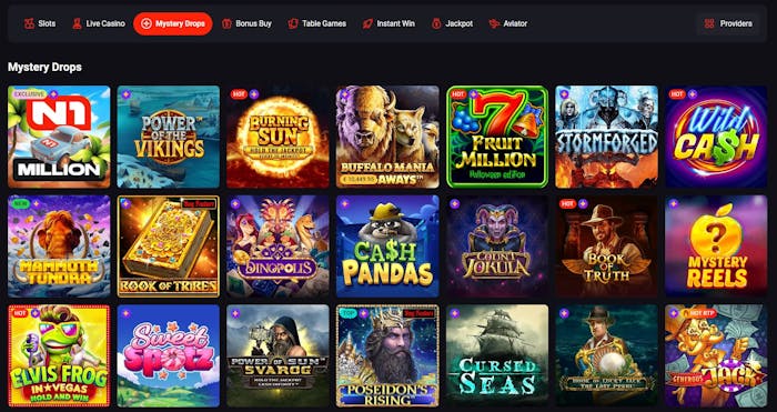 game selections at N1 Casino