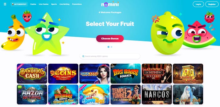 nomini casino frontpage