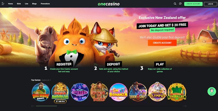 One Casino frontpage