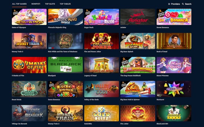 Pinnacle Casino games selection