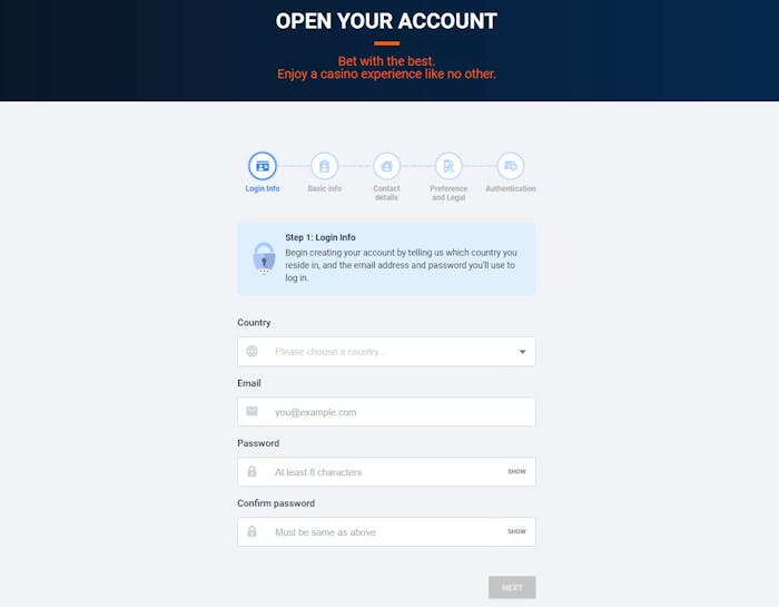 Pinnacle Casino account sign up