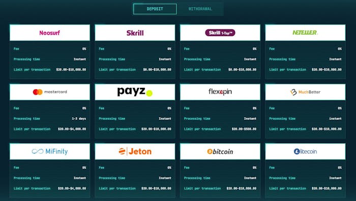 powerupcasino payment options