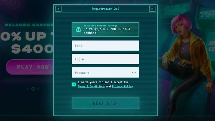 powerupcasino signup page