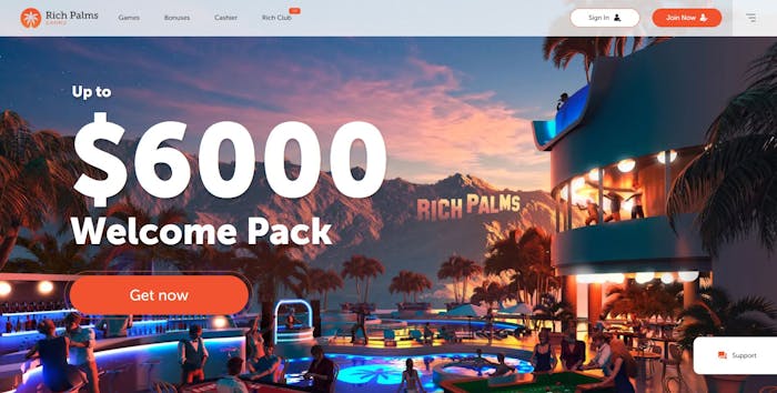 Rich Palms Casino homepage