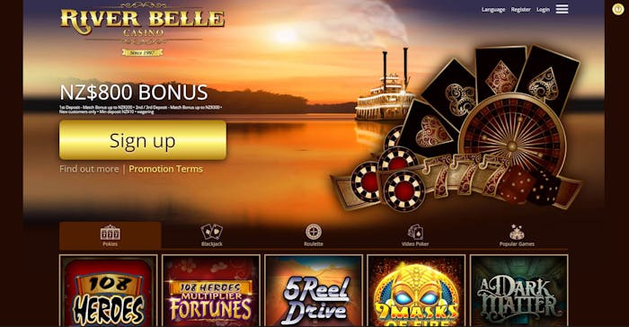 River Belle Casino frontpage