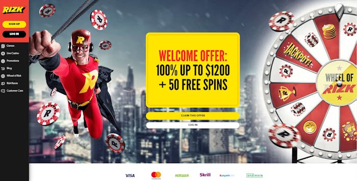 Rizk Casino homepage