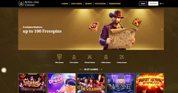 Royal Oak Casino frontpage