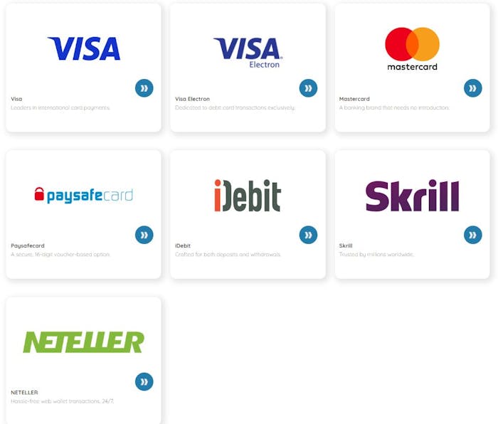 Royal Vegas Casino payment options