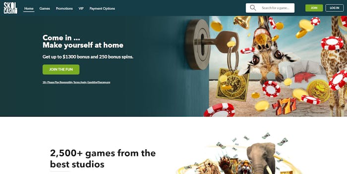 Skol Casino homepage