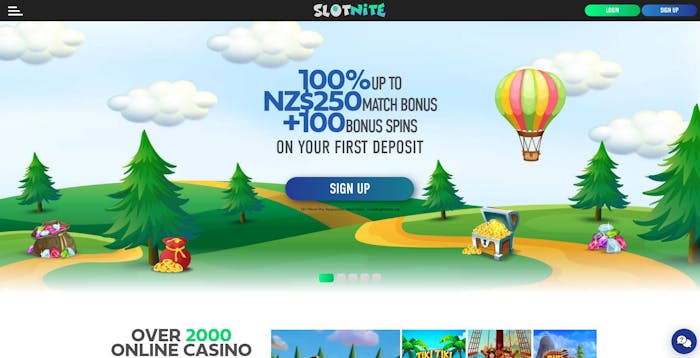Slotnite Casino homepage
