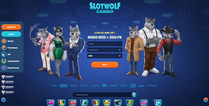 SlotWolf Casino website main page