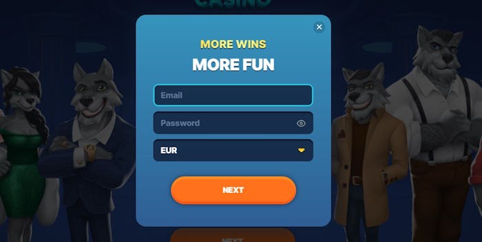 new account registration at SlotWolf Casino