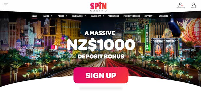 Spin Casino frontpage