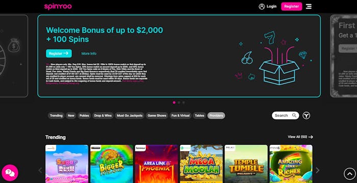 SpinYoo Casino homepage