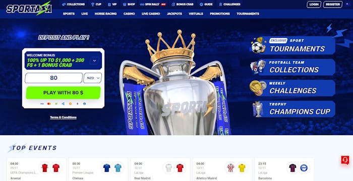 Sportaza Casino homepage