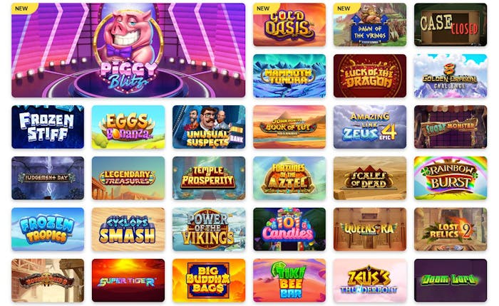 games selection at Vegas Kings Casino